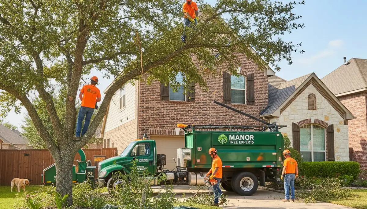 Residential tree removal and trimming service in Manor, TX by professional Austin arborist crew