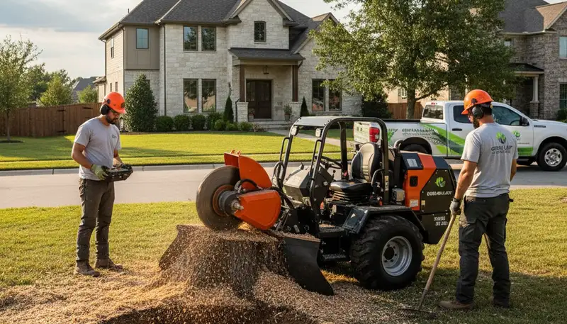 Professional stump removal service in Austin TX clearing tree roots and grinding stumps efficiently