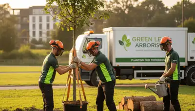 Arborist planting native tree in Austin, TX for Chop Chop Tree professional tree services