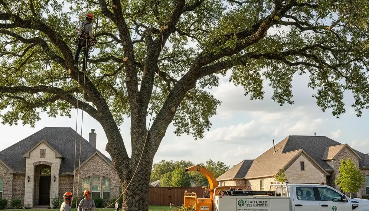 Professional tree removal service in Austin TX safely clearing residential property trees