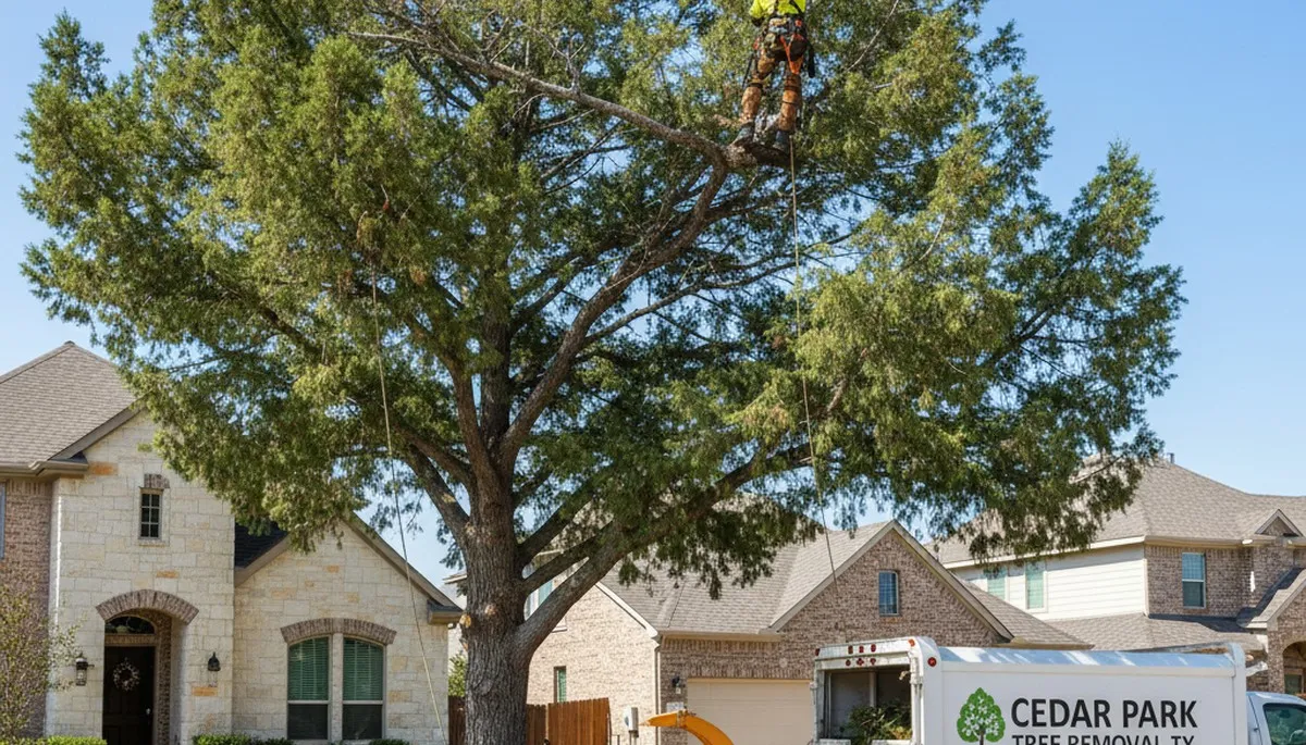Professional tree removal service in Austin TX safely clearing residential property trees